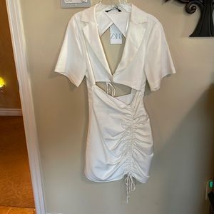 Zara white dress cut outs
